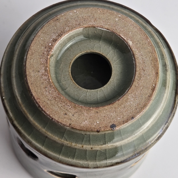 Vintage Set of 6 Japanese Somayaki Stoneware Crackled Glaze Double Wall Tea Cups - Picture 5 of 13